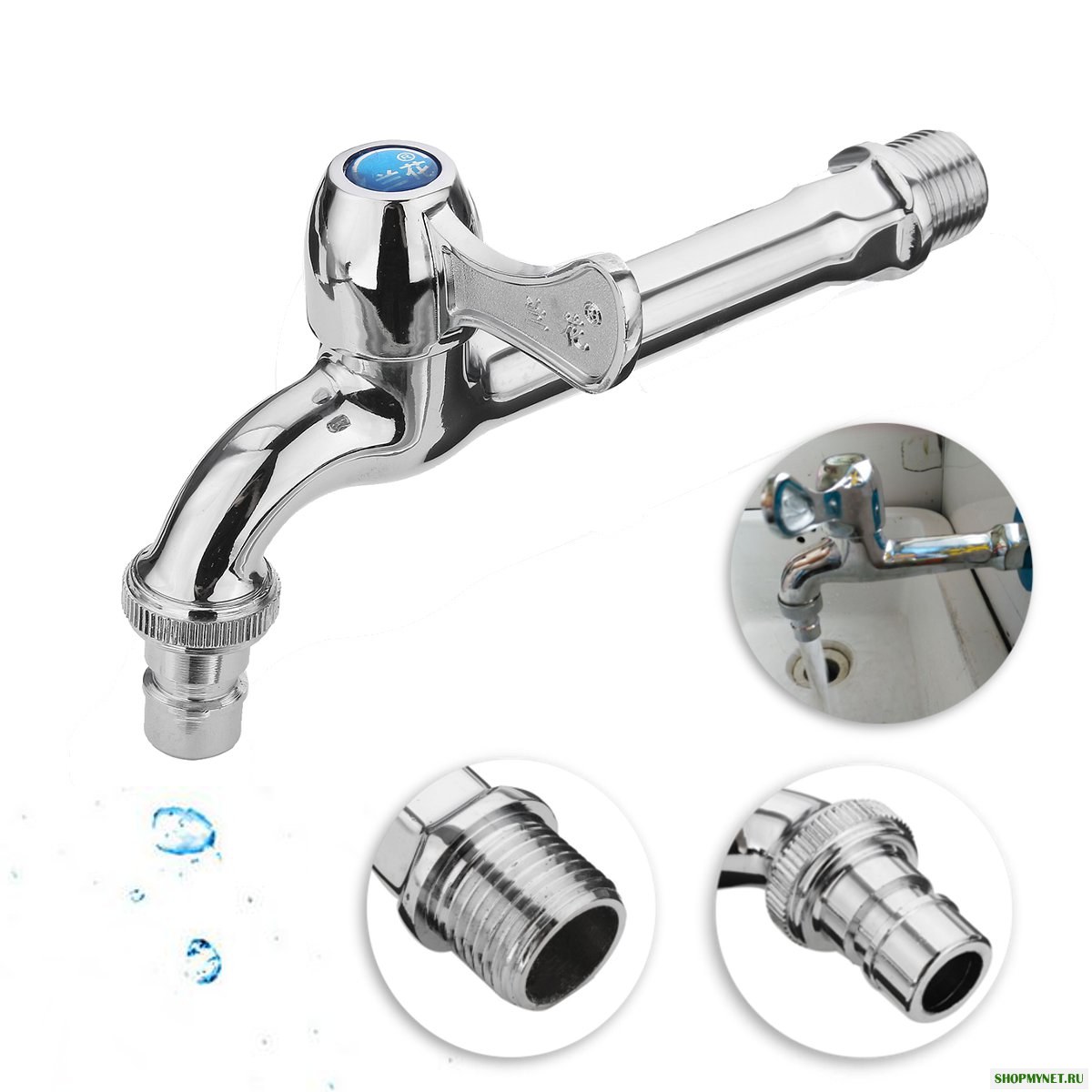 Настенный Стиральная Машина Water Extra Long Faucet Сад Ванная комната Нажмите для мойки